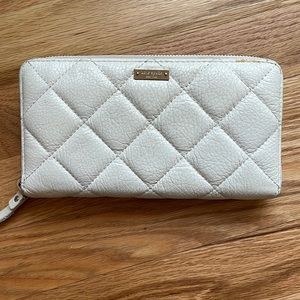 Kate Spade White / Cream Leather Stiched Wallet